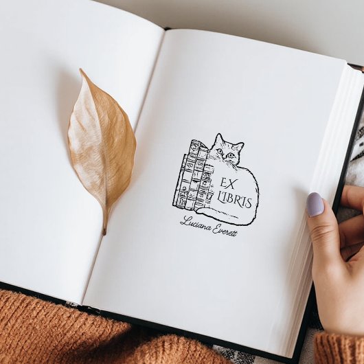 bibliotheekkat rubberstempel