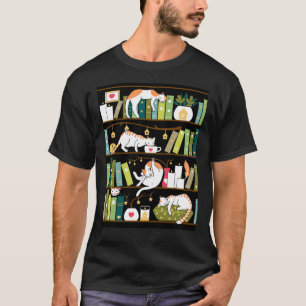 Bibliotheekkatten - vieze katten op boekenkasten  t-shirt
