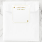 Bibliotheeklabels Bijen Boek Wenskaart Vierkante Sticker (Tas)