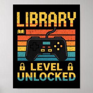 Bibliotheekliefhebbers Leraren Grappige videogame Poster