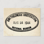 Bibliotheekstempel Smithsonian Institution 1944 Briefkaart (Voorkant)