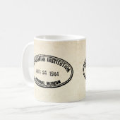 Bibliotheekstempel Smithsonian Institution 1944 Koffiemok (Voorkant links)