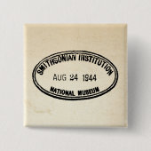Bibliotheekstempel Smithsonian Institution 1944 Vierkante Button 5,1 Cm (Voorkant)