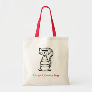 Bibliotheektas met de naam van kind schattige cool tote bag