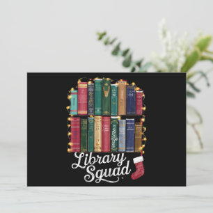Bibliotheekteam Kerst Boekliefhebbers Team Lezen Feestdagenkaart