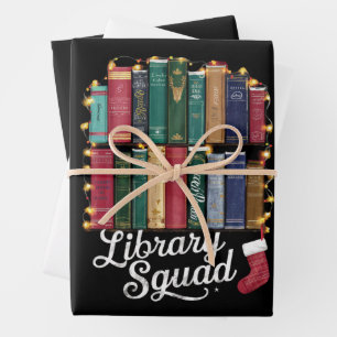 Bibliotheekteam Kerst Boekliefhebbers Team Lezen  Inpakpapier Vel