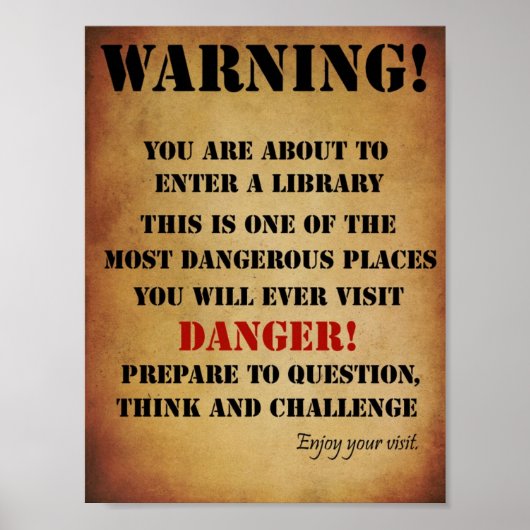 Bibliotheekwaarschuwing Poster (Voorkant)