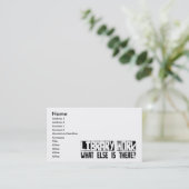 Bibliotheekwerk wat er nog meer is? visitekaartje (Staand voorkant)