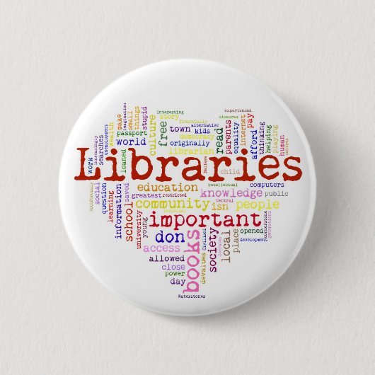 Bibliotheken opslaan 3 ronde button 5,7 cm (Voorkant)
