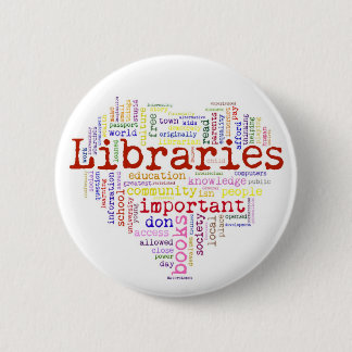 Bibliotheken opslaan 3 ronde button 5,7 cm