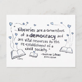 Bibliotheken zijn democratie feestdagenkaart