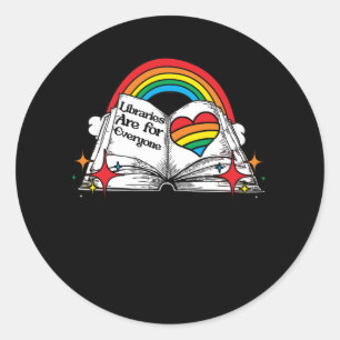 Bibliotheken zijn voor iedereen Rainbow LGBT Pride Ronde Sticker