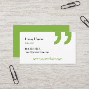 Bibliothèque Bibliothécaire Carte de visite de pub