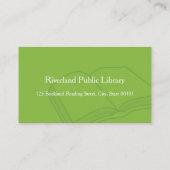 Bibliothèque Bibliothécaire Carte de visite de pub (Dos)