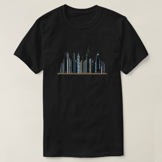 Bibliothèque City Skyline - Mini T-Shirt Unisex (Design devant)