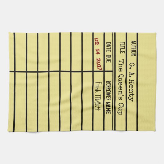 Bibliothèque Date d'échéance Carte Serviette de cu (Horizontal)