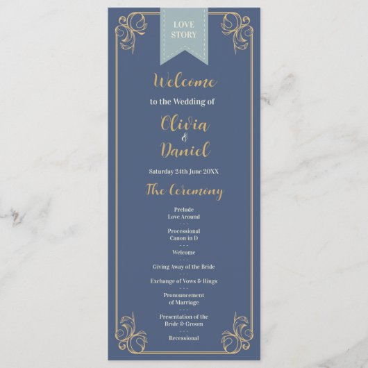 Bibliothèque de mariage Menu Détails de la cérémon (Devant)