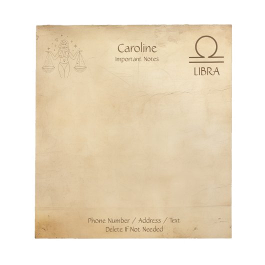Bibliothèque de signes Zodiac - Bloc-notes personn (Devant)