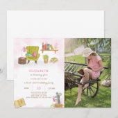 Bibliothèque Invitation d'anniversaire avec photo (Devant / Derrière)