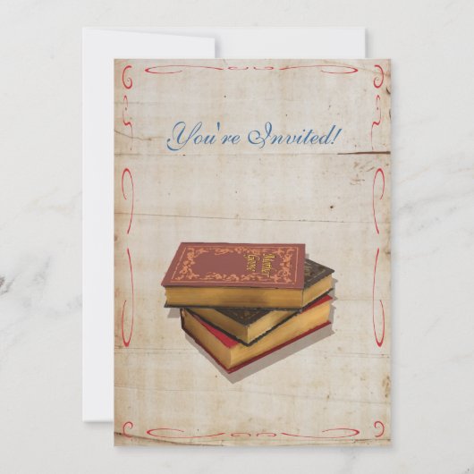 Bibliothèque Livre Bébé Douche Invitations (Dos)