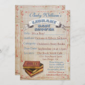 Bibliothèque Livre Bébé Douche Invitations (Devant / Derrière)