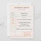 Bibliothèque vintage Cartes Livre Lover Ecru Fête  (Devant)