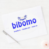 bibomo Ovale Sticker - Blauw (4 pk) (Envelop)