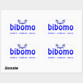 bibomo Ovale Sticker - Blauw (4 pk) (Vel)
