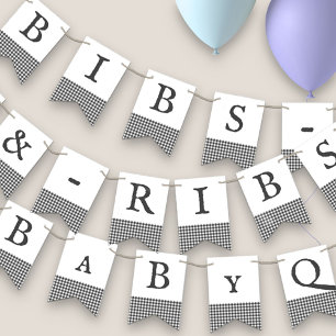 Bibs en ribben BaByQ bewerkbaar grijs geplakt Baby Vlaggetjes