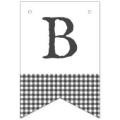 Bibs & Ribs BaByQ bewerkbaar grijs geruite Baby sh Vlaggetjes (Eerste vlag)