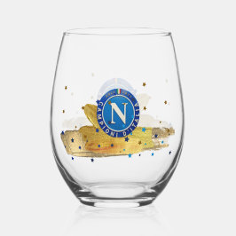 Bicchiere commemorativo scudetto Napoli Wijnglas Zonder Voet