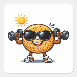 Bicep Bagel Vierkante Sticker
