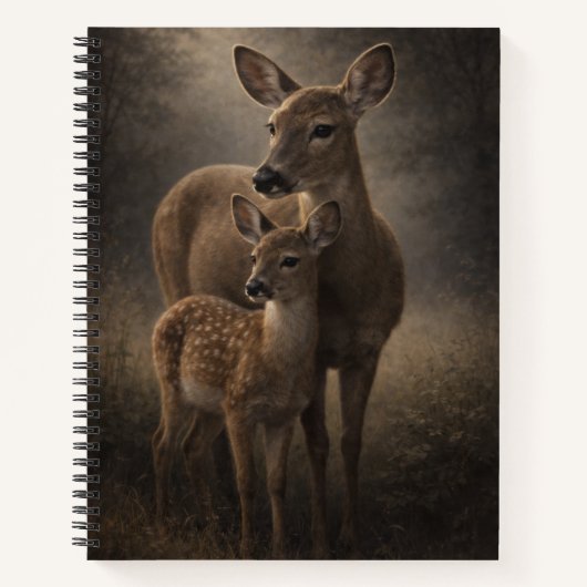 Biche et faon | Art de la faune de cerf | Cahier (Devant)