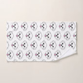 Bichon blanc mignon Frise Chien Stick Sortie (Serviette à main)