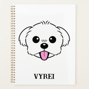Bichon blanc mignon Frise Chien Stick Sortie