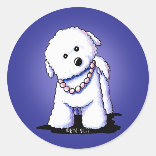 Bichon Dans Des Stickers Perles (Devant)