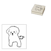 Bichon Dog Stamp Rubberstempel (Gestempeld)