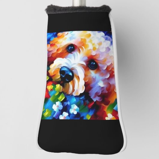 Bichon Frise 1 Golf Head Hoesje Golfheadcover (Draai 90)
