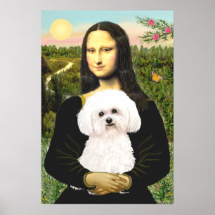 Bichon Frise 2R - Mona Lisa Poster