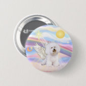 Bichon Frise Angel Ronde Button 5,7 Cm (Voorkant /achterkant)