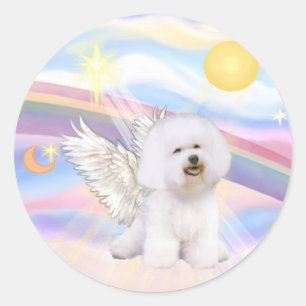 Bichon Frise Angel Ronde Sticker