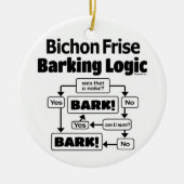 Bichon Frise Barking Logic Keramisch Ornament (Voorkant)