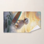 Bichon Frise Beach Plage Surf Peinture (Serviette à main)