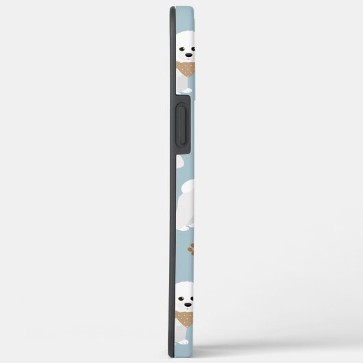 Bichon Frise Bones and Paws Blue Case-Mate iPhone Case (Achterkant / Rechts)