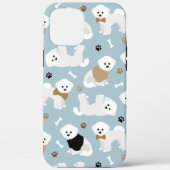 Bichon Frise Bones and Paws Blue Case-Mate iPhone Case (Achterkant)