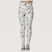 Bichon Frise Bones and Paws Gray Leggings (Voorkant)