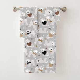 Bichon Frise Bones and Paws Grey