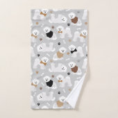 Bichon Frise Bones and Paws Grey (Serviette à main)