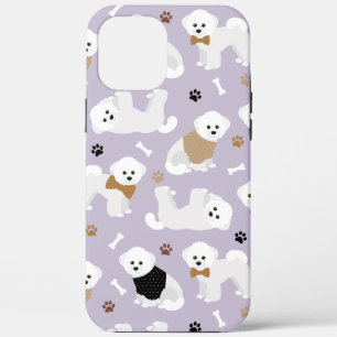 Bichon Frise Bones and Paws Purple iPhone 12 Pro Max Hoesje