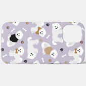 Bichon Frise Bones and Paws Purple Case-Mate iPhone Case (Achterkant (horizontaal))